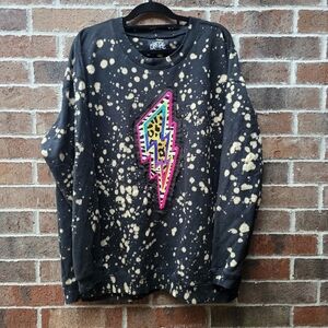 90's Distressed Lightning Bolt Crewneck Sweater